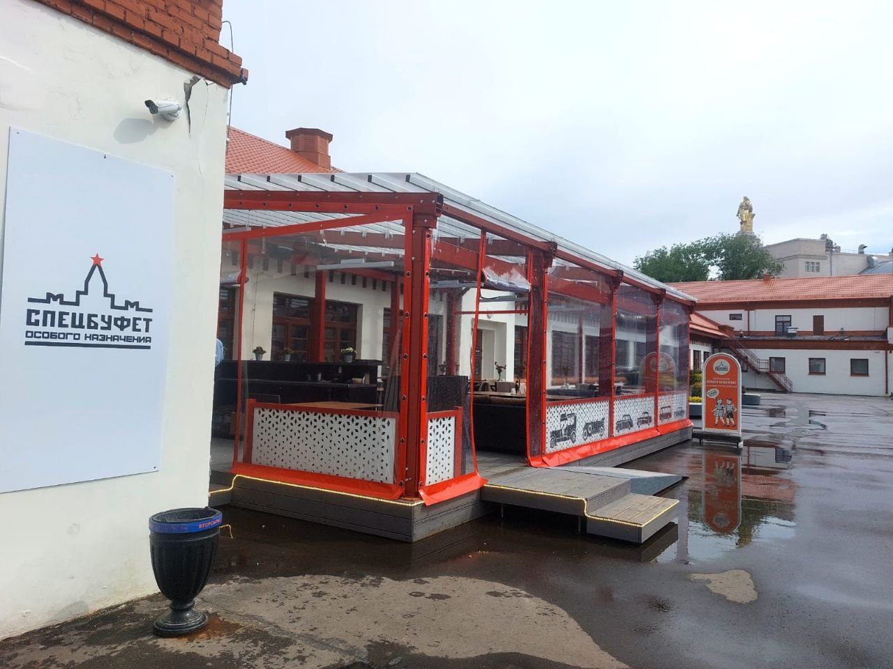 ПВХ шторы для летней террасы кафе в Сосенском